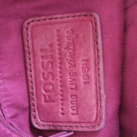 GORGEOUS VINTAGE FOSSIL DISTRESSED LEATHER BAG - Picture 4 of 16